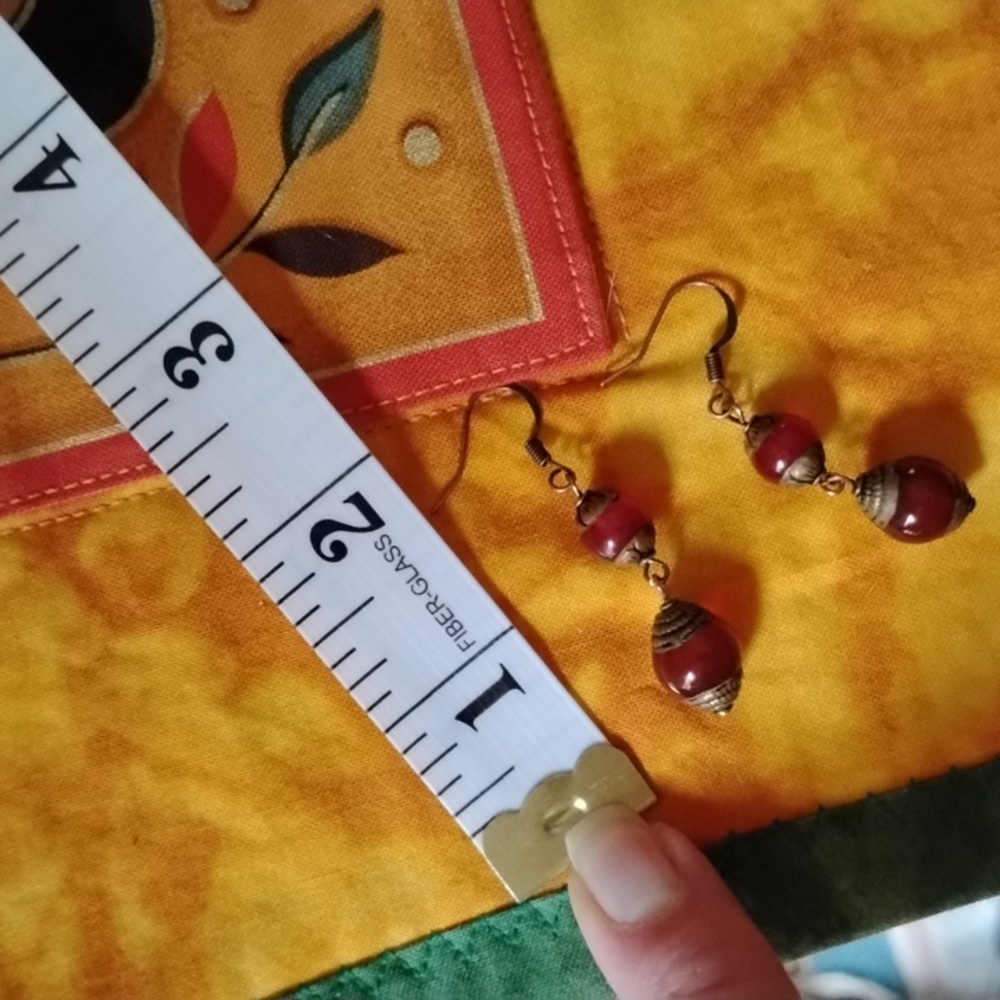 Hand Crafted Vintage Tibetan Beaded Earrings - Picture 2 of 4